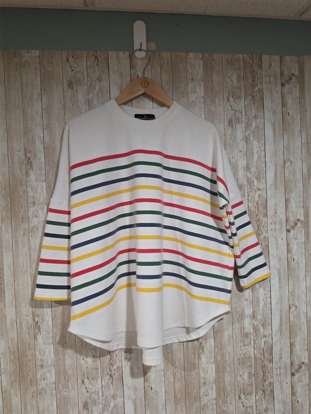 Women's Pomander Place Evie Striped Rainbow Top One Size White Tucknernuck